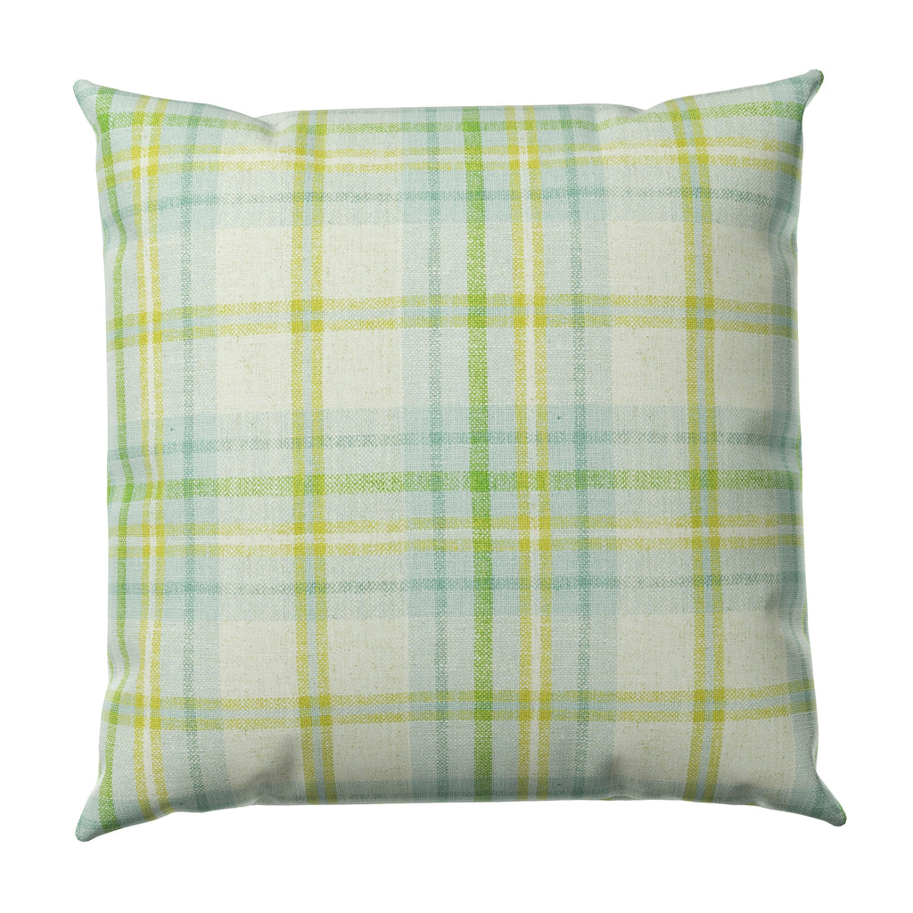 Throw Pillow in Summer Plaid - Seaglass