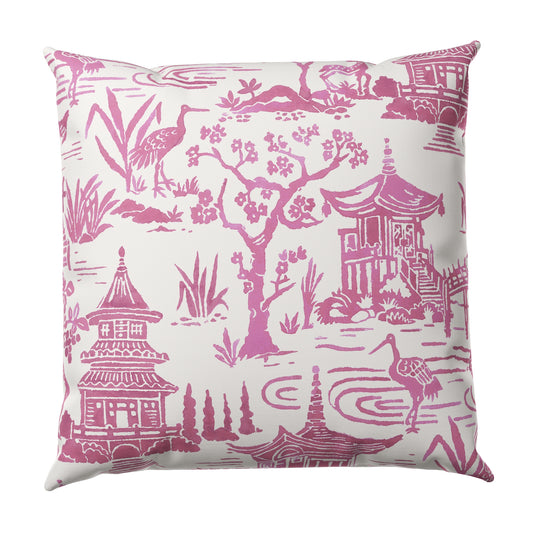 Throw Pillow in Zen Garden - Cherry