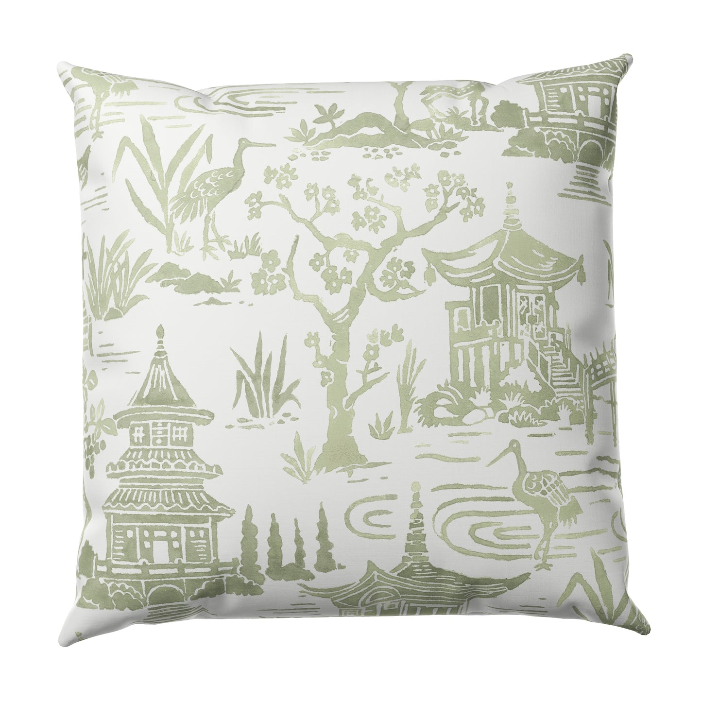 Throw Pillow in Zen Garden - Jade