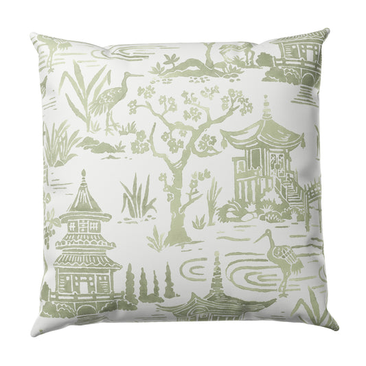 Throw Pillow in Zen Garden - Jade