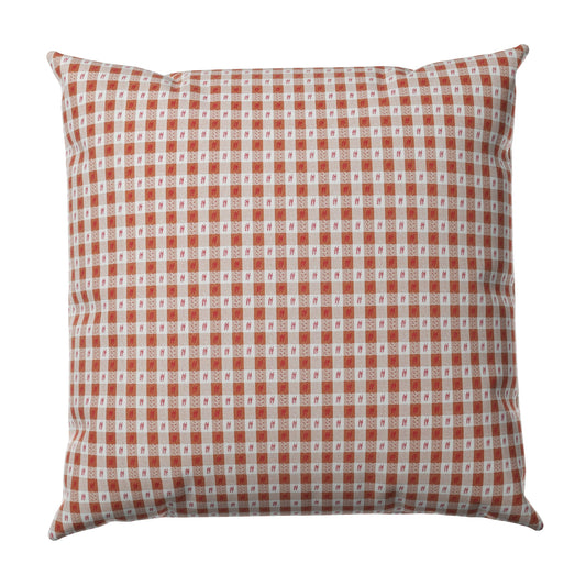 Throw Pillow in Luxe Gingham - Red