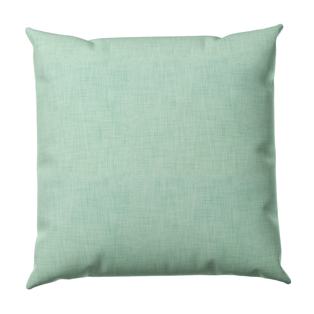 Throw Pillow in Woven Cotton - Aqua