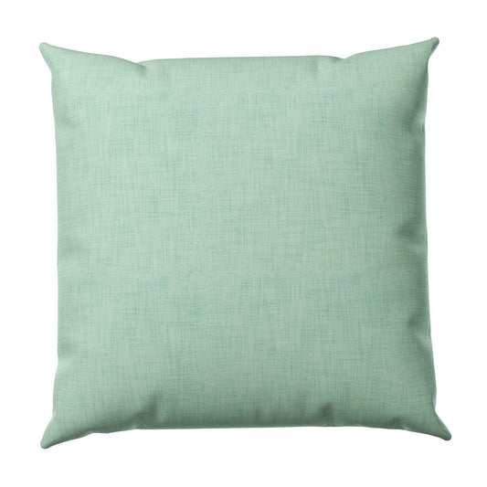 Throw Pillow in Woven Cotton - Aqua
