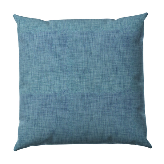 Throw Pillow in Woven Cotton - Deep Blue