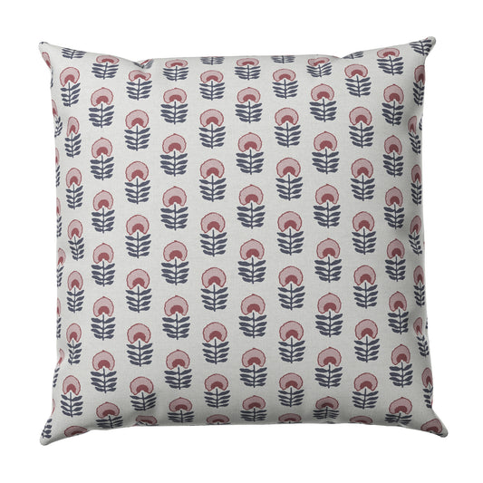 Throw Pillow in Mini Florals - Mulberry