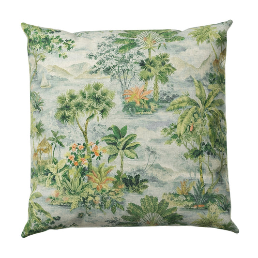 Throw Pillow in Tropical Toile - Palm