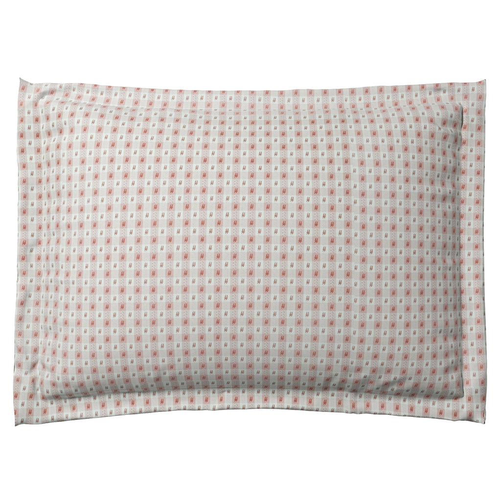 Pillow Sham in Luxe Gingham - Blush