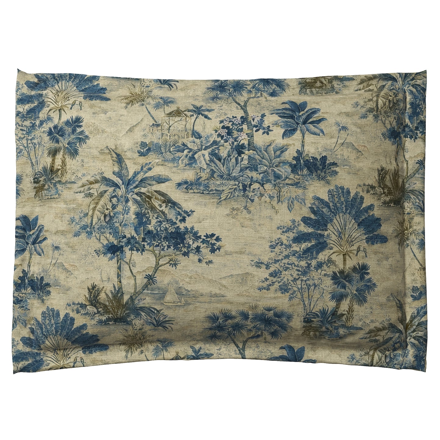 Pillow Sham in Tropical Toile - Lagoon