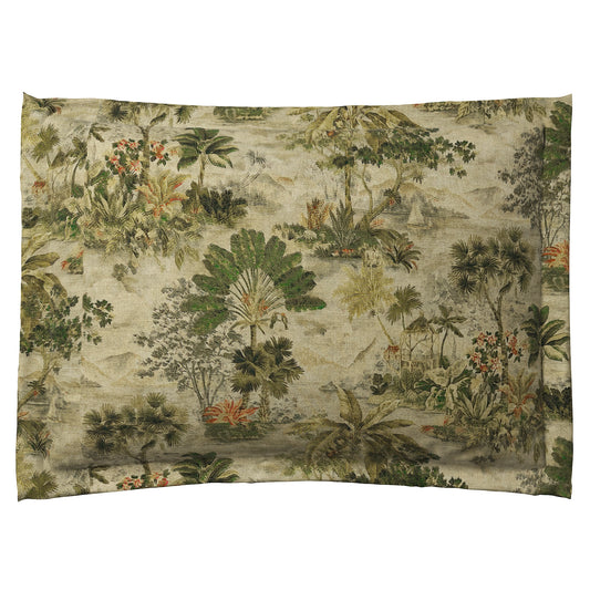 Pillow Sham in Tropical Toile - Moonstone