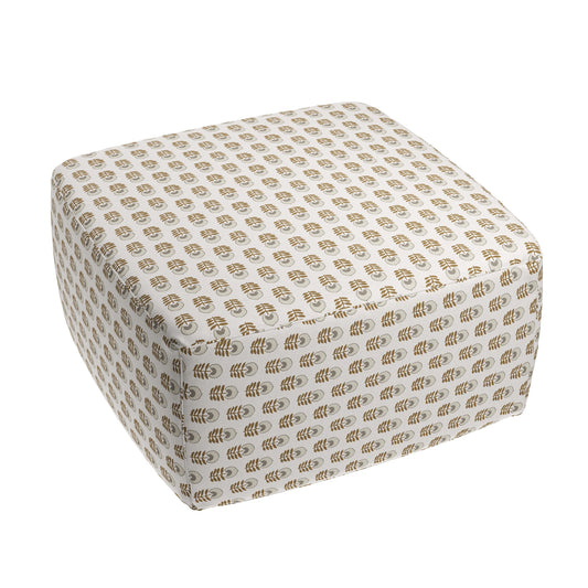 Square Pouf in Mini Florals - Birch