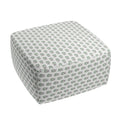 Square Pouf in Mini Florals - Mountain Teal