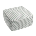 Square Pouf in Mini Florals - Mountain Teal