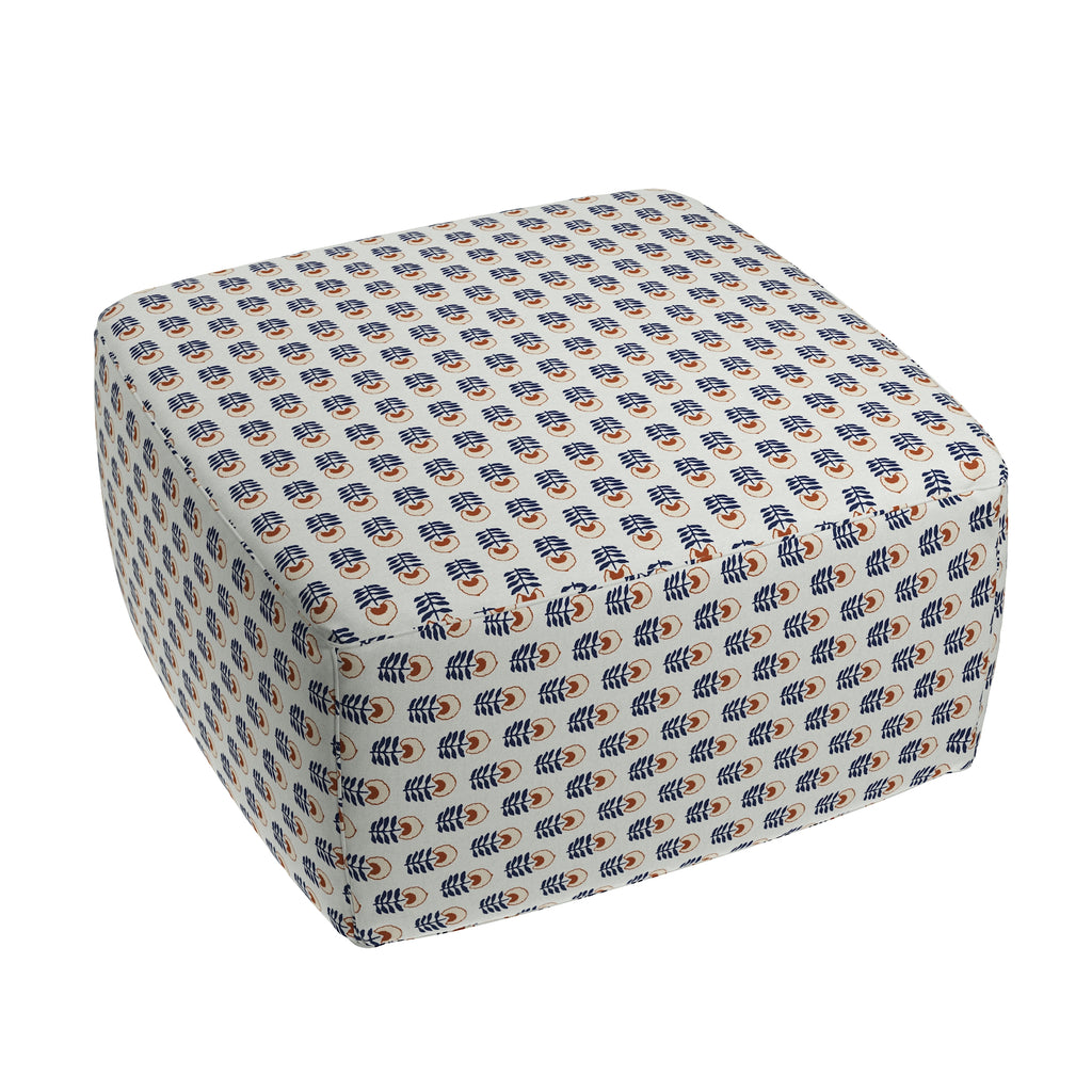 Square Pouf in Mini Florals - Pottery
