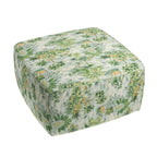 Square Pouf in Tropical Toile - Palm