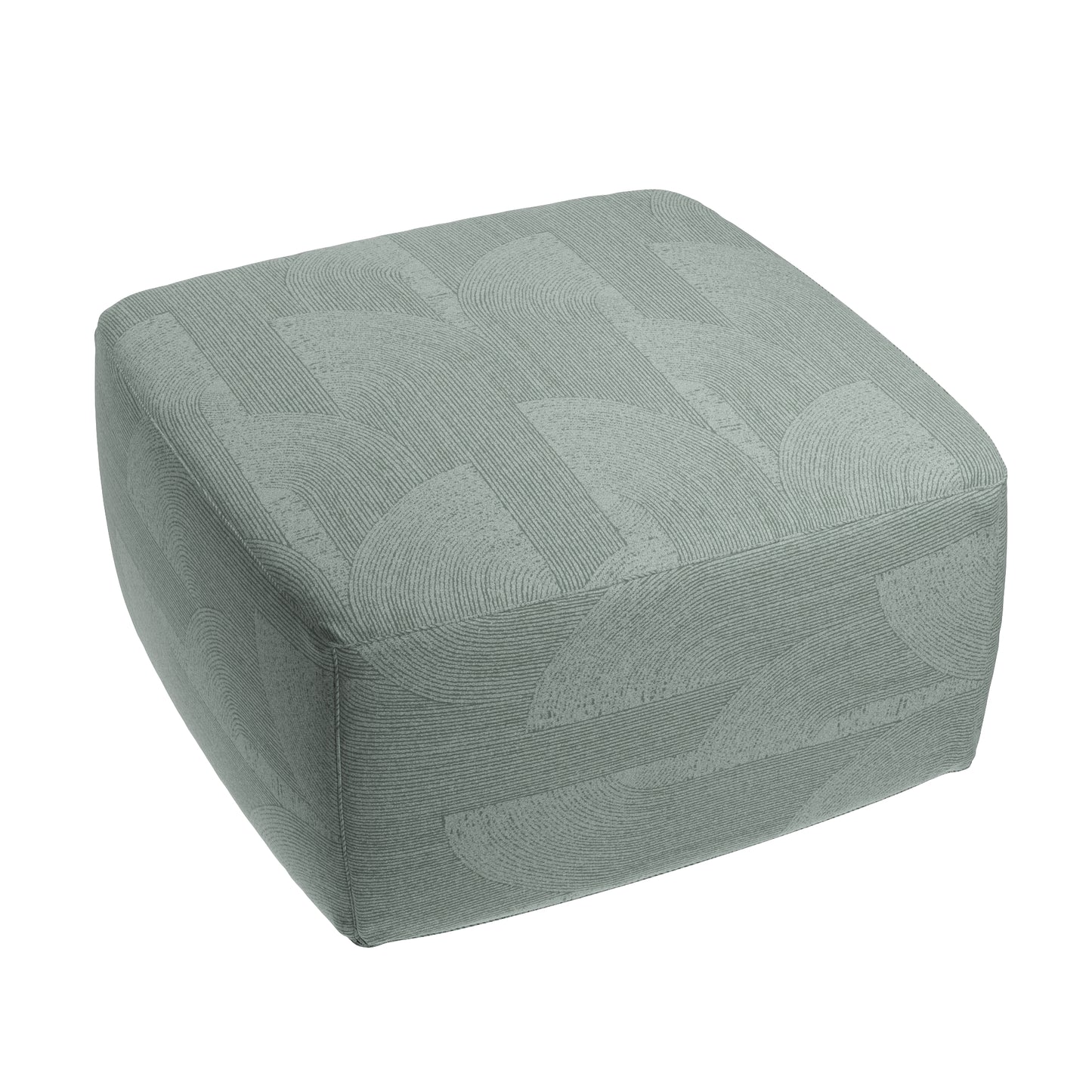Square Pouf in Make Waves - Dove