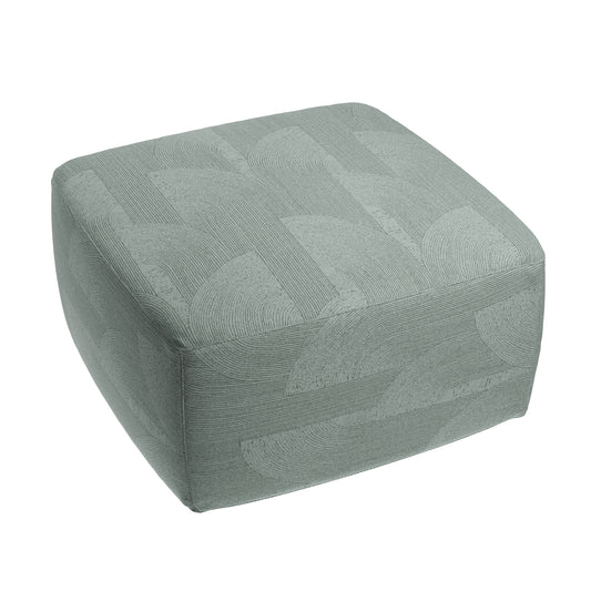 Square Pouf in Make Waves - Dove
