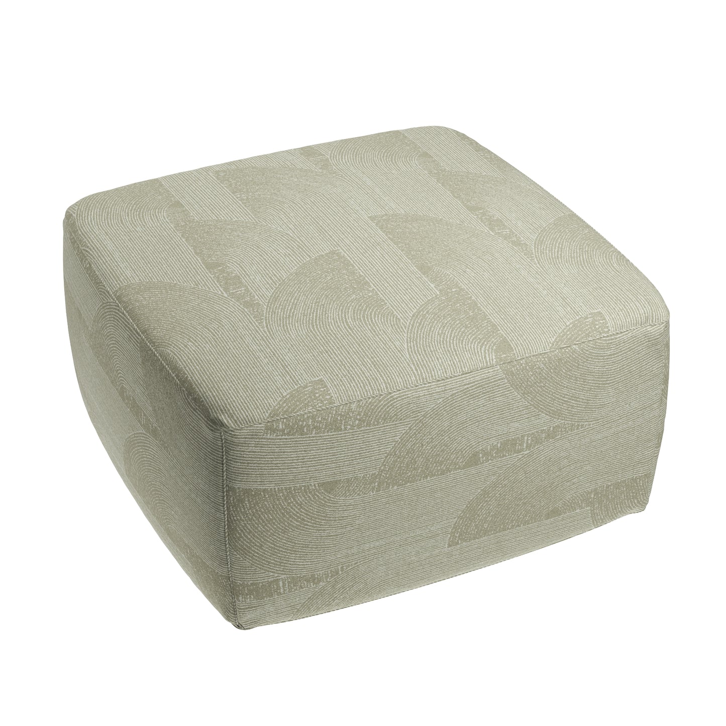 Square Pouf in Make Waves - Oatmeal