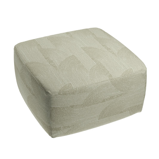 Square Pouf in Make Waves - Oatmeal