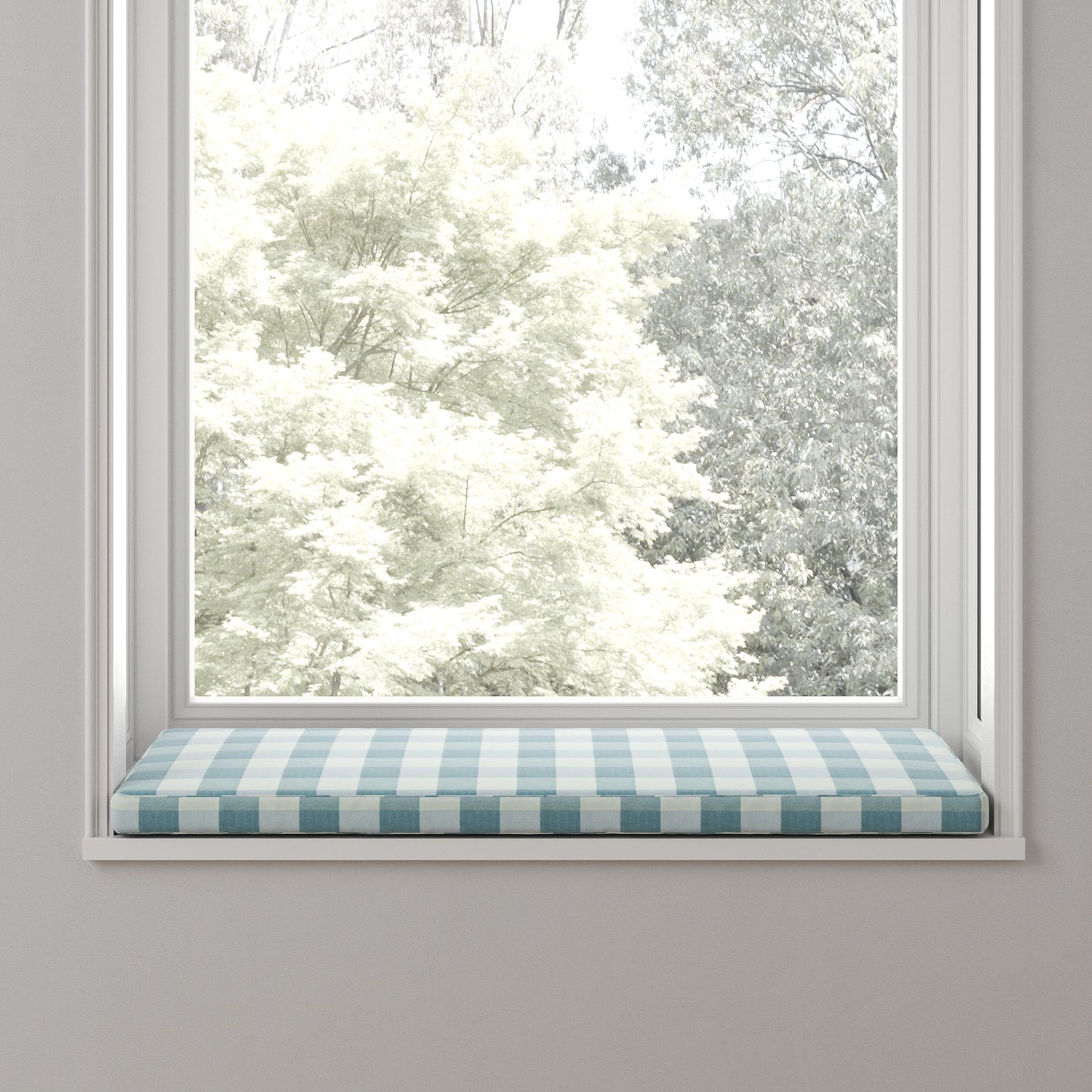 Custom Bench Cushion in Foxy Plaid Harbor
