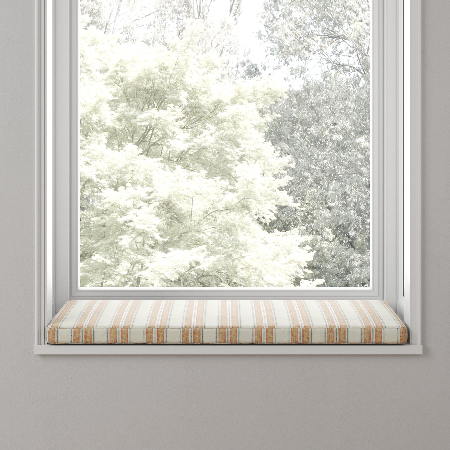 Custom Bench Cushion in French Laundry Stripe - Apricot