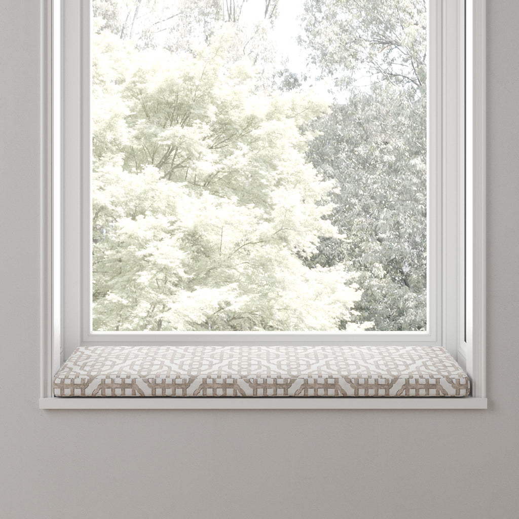 Custom Bench Cushion in Trellis Like It Is - Beige