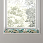 Custom Bench Cushion in Garden Tea Time - Blue Haze