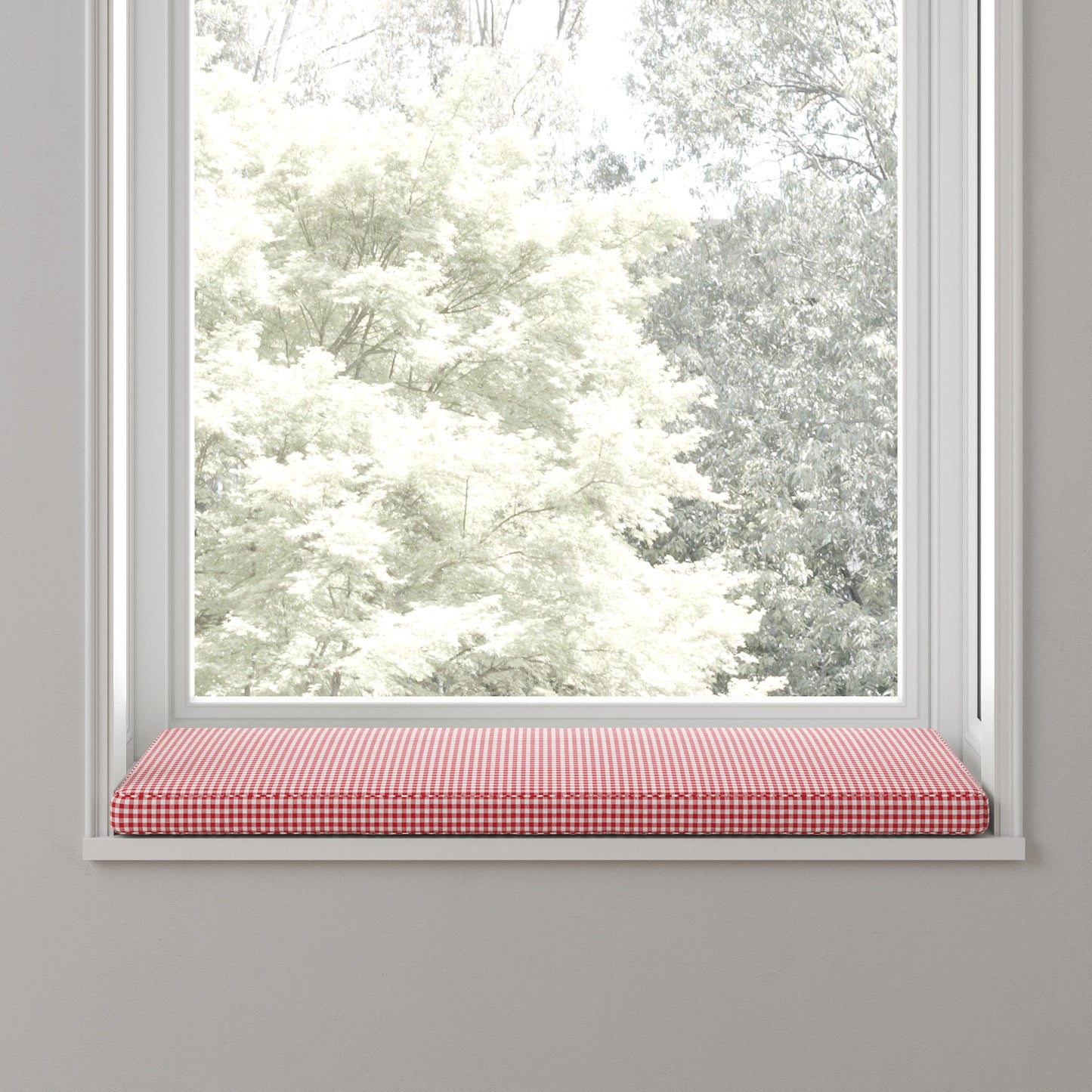Custom Bench Cushion in Gingham - Cherry