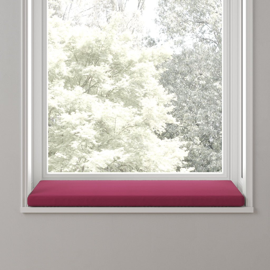 Custom Bench Cushion in Lush Linen Beet
