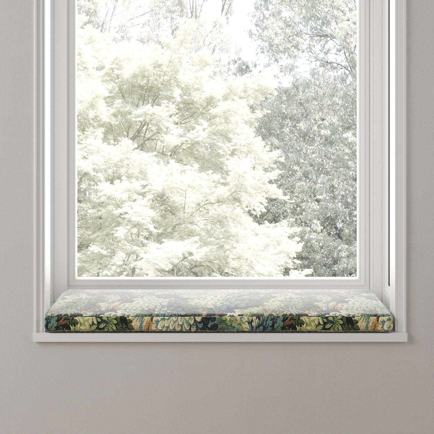 Custom Bench Cushion in Enchanted Forest - Peridot