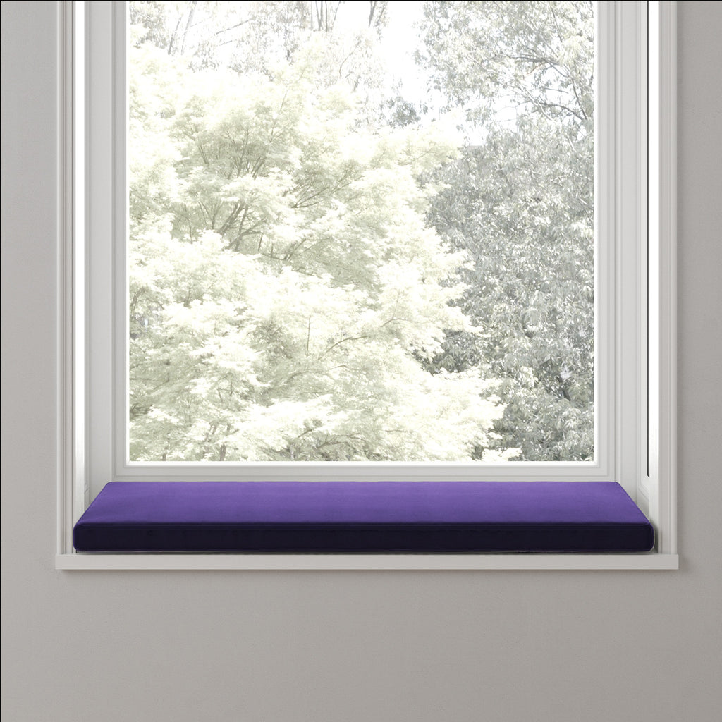 Custom Bench Cushion in Performance Velvet - Royal Violet