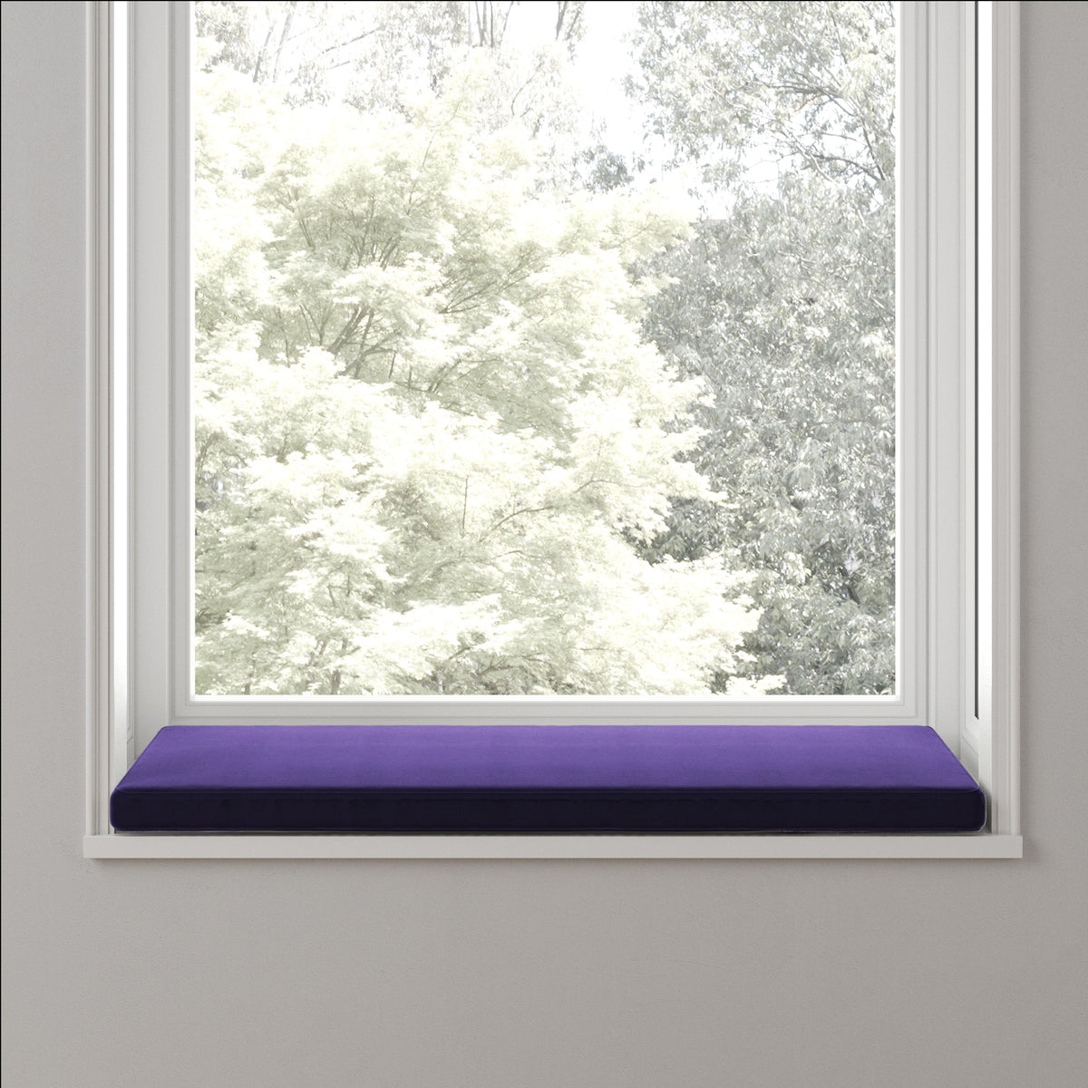 Custom Bench Cushion in Performance Velvet - Royal Violet