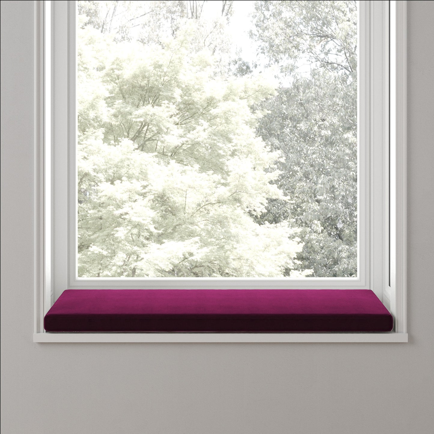 Custom Bench Cushion in Performance Velvet - Burgundy