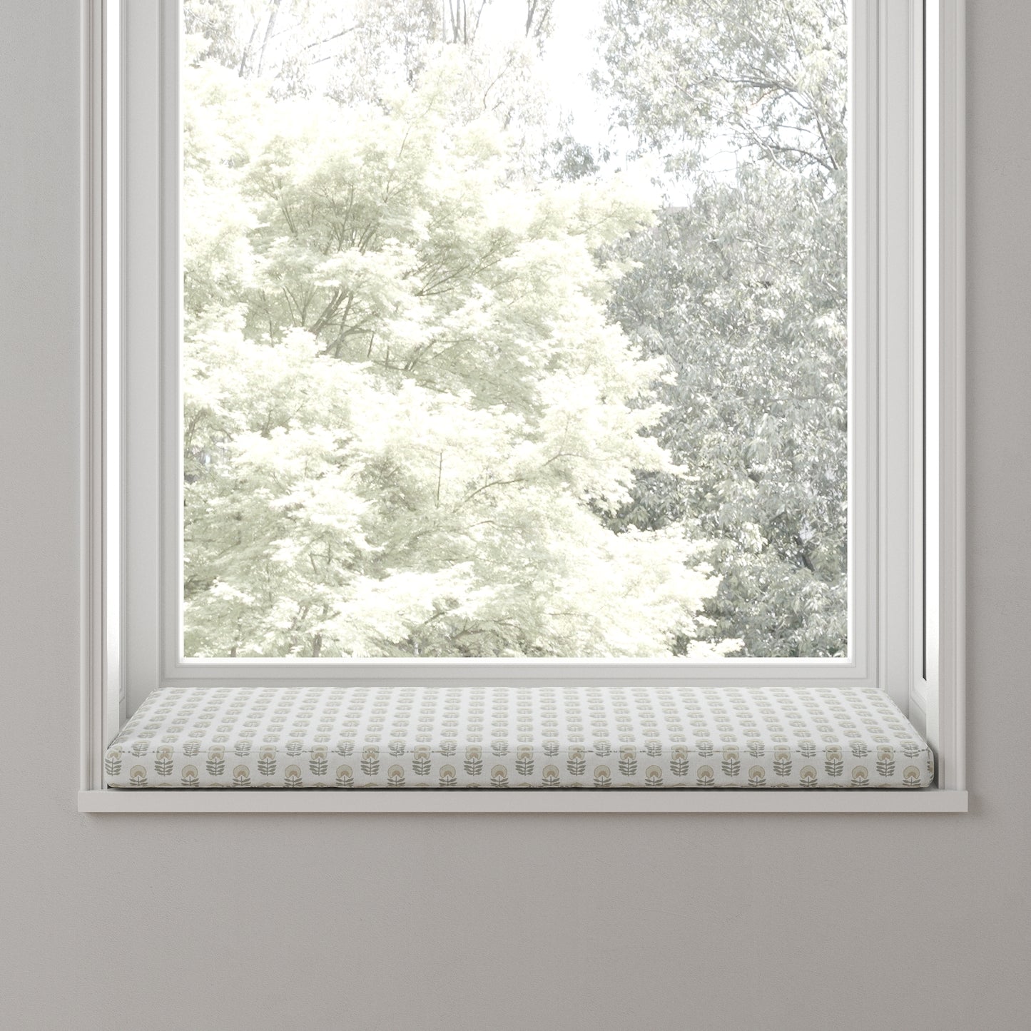 Custom Bench Cushion in Mini Florals - Ivory