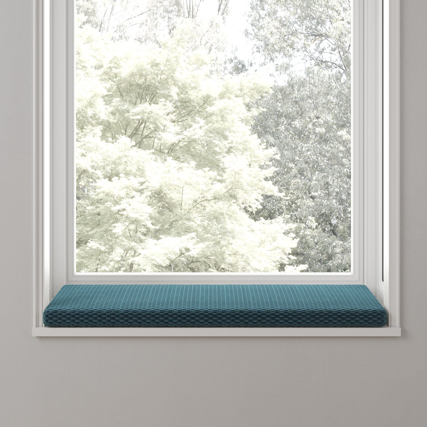 Custom Bench Cushion in Check Mate - Twilight