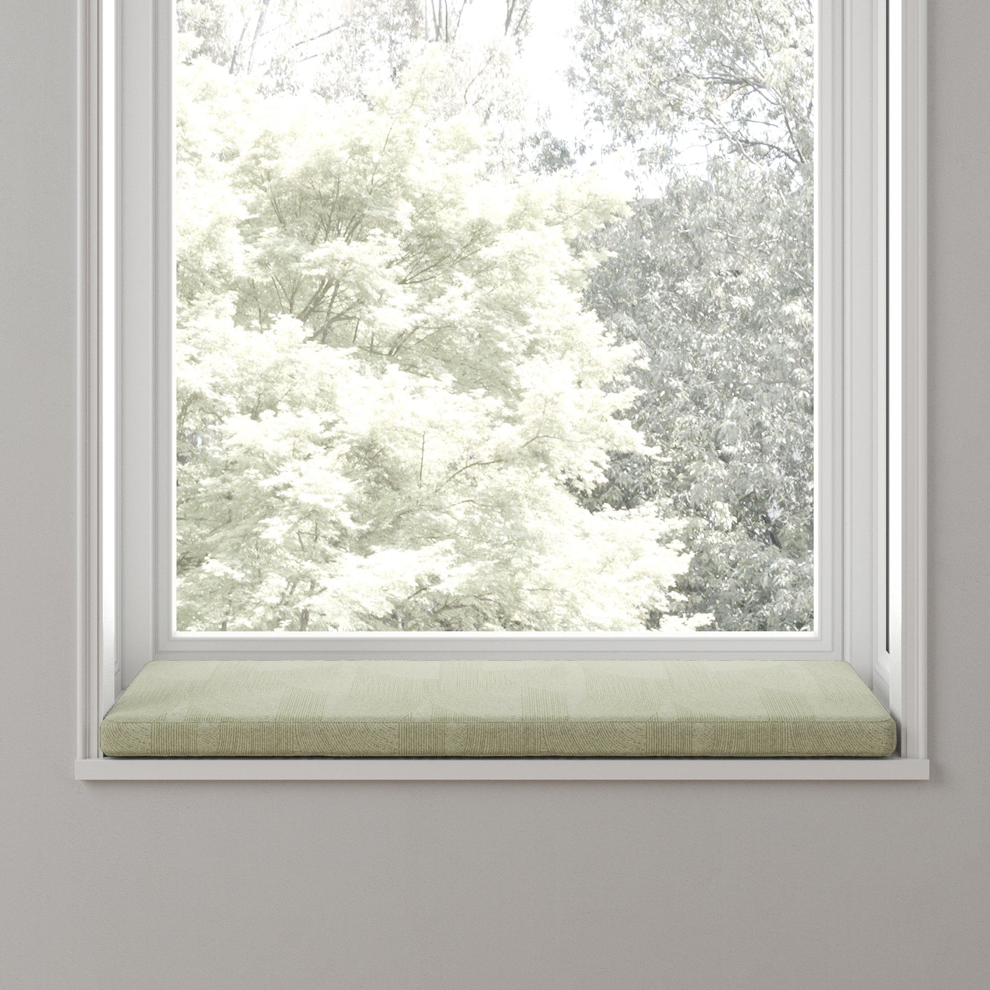 Custom Bench Cushion in Makes Waves - Parchment