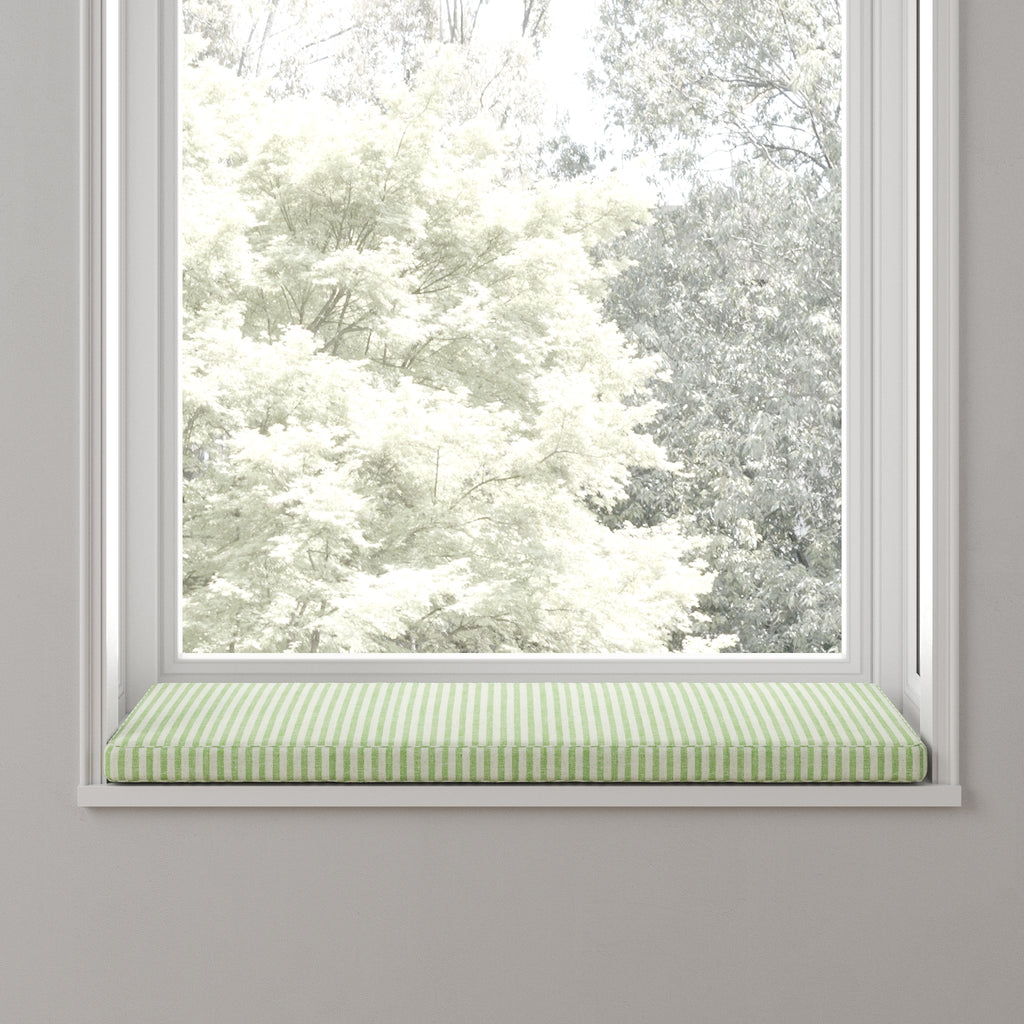 Custom Bench Cushion in Candy Shop Stripes - Lime
