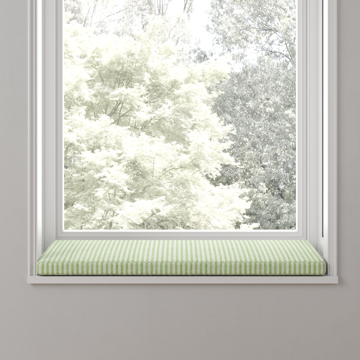 Custom Bench Cushion in Candy Shop Stripes - Lime