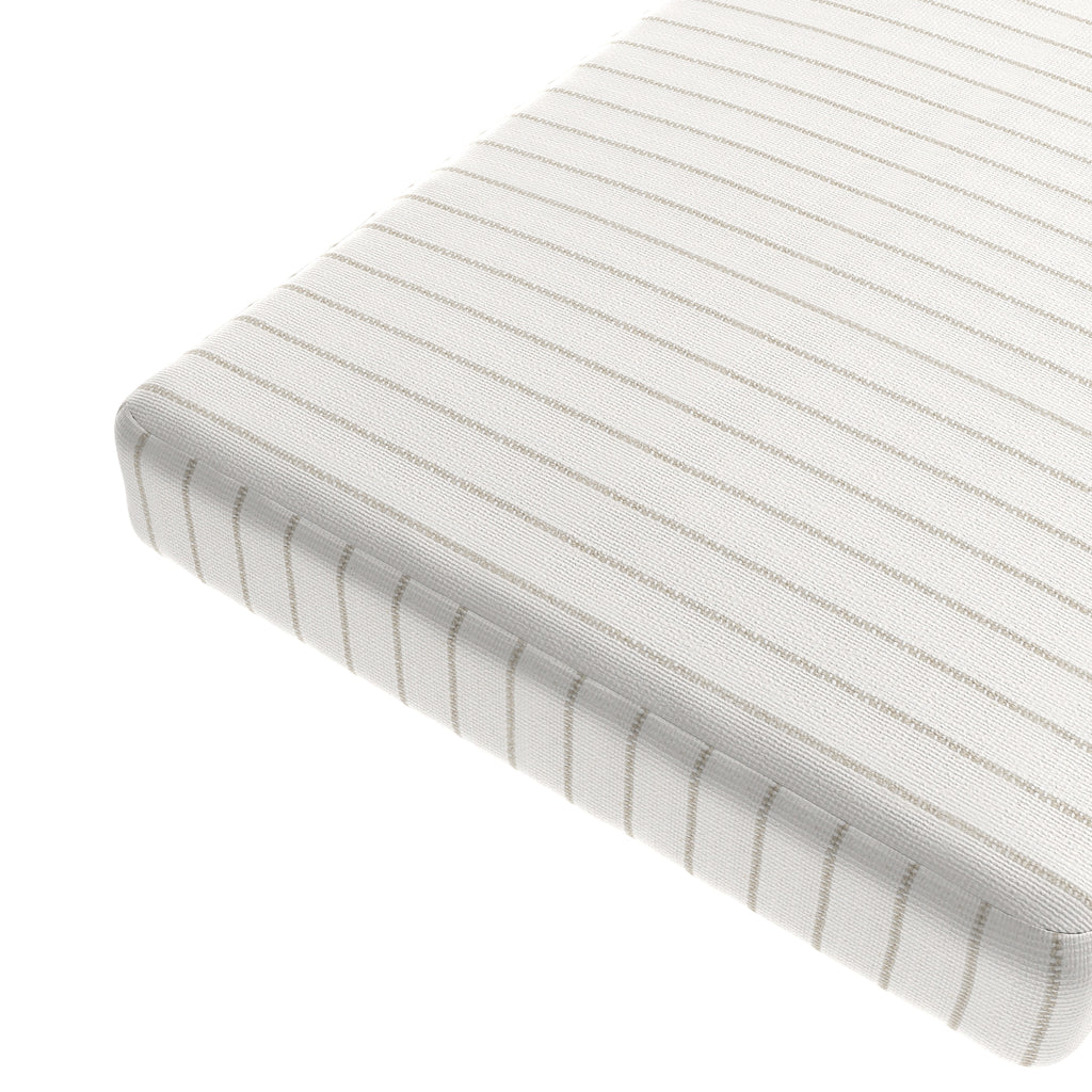 Custom Bench Cushion in Sand Dollar Stripes