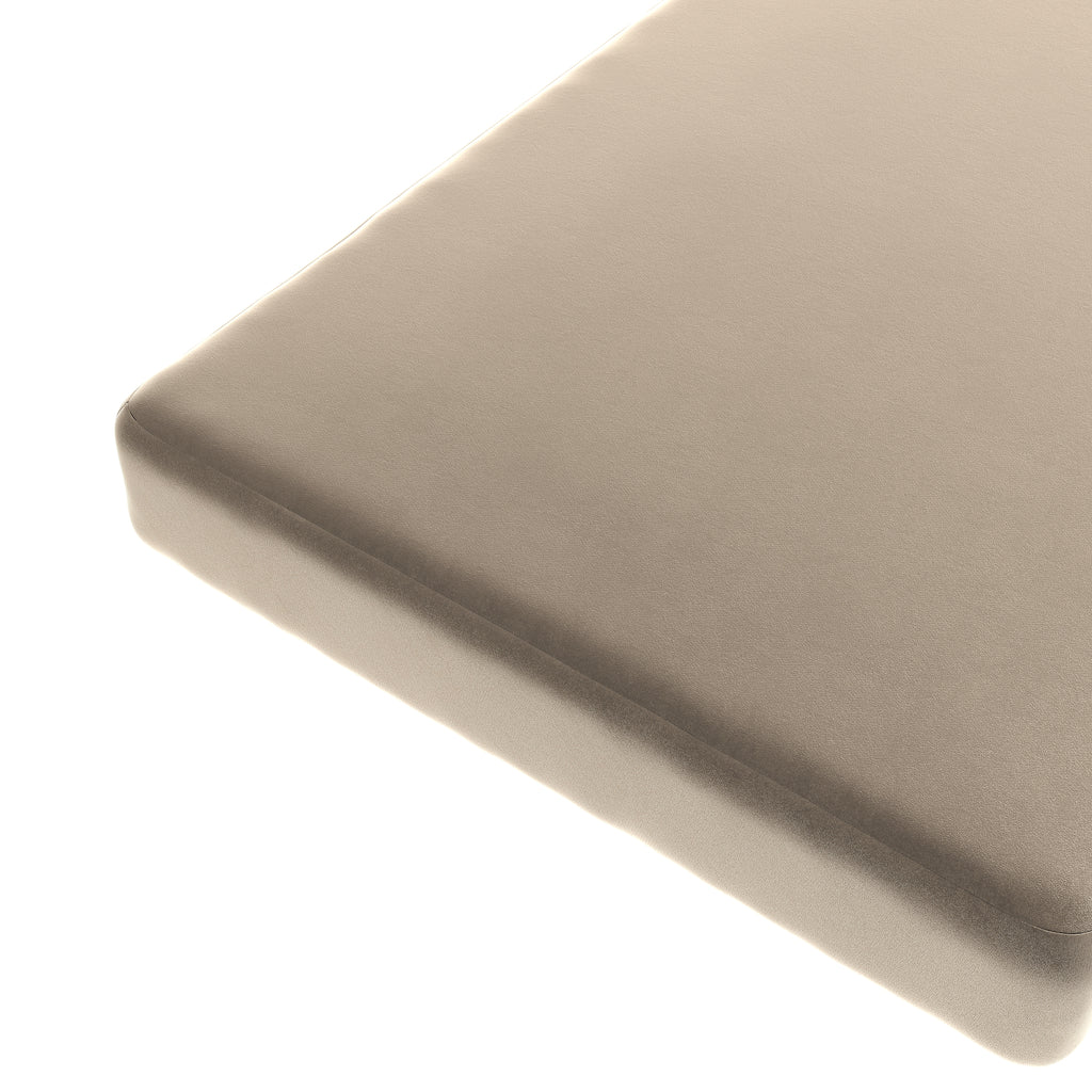 Custom Bench Cushion in Velvet Taupe