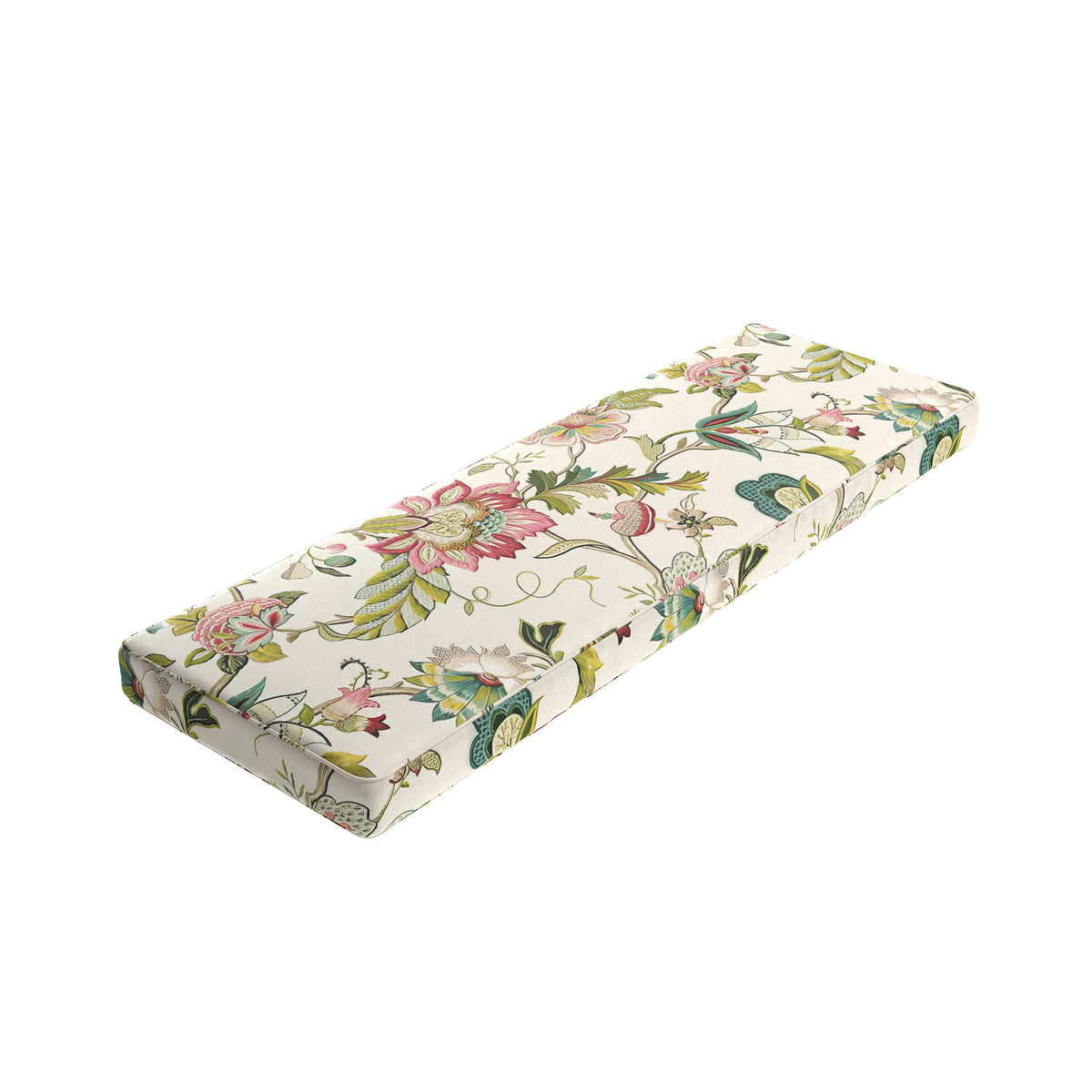 Custom Bench Cushion in Fleur de Leaf - Blossom