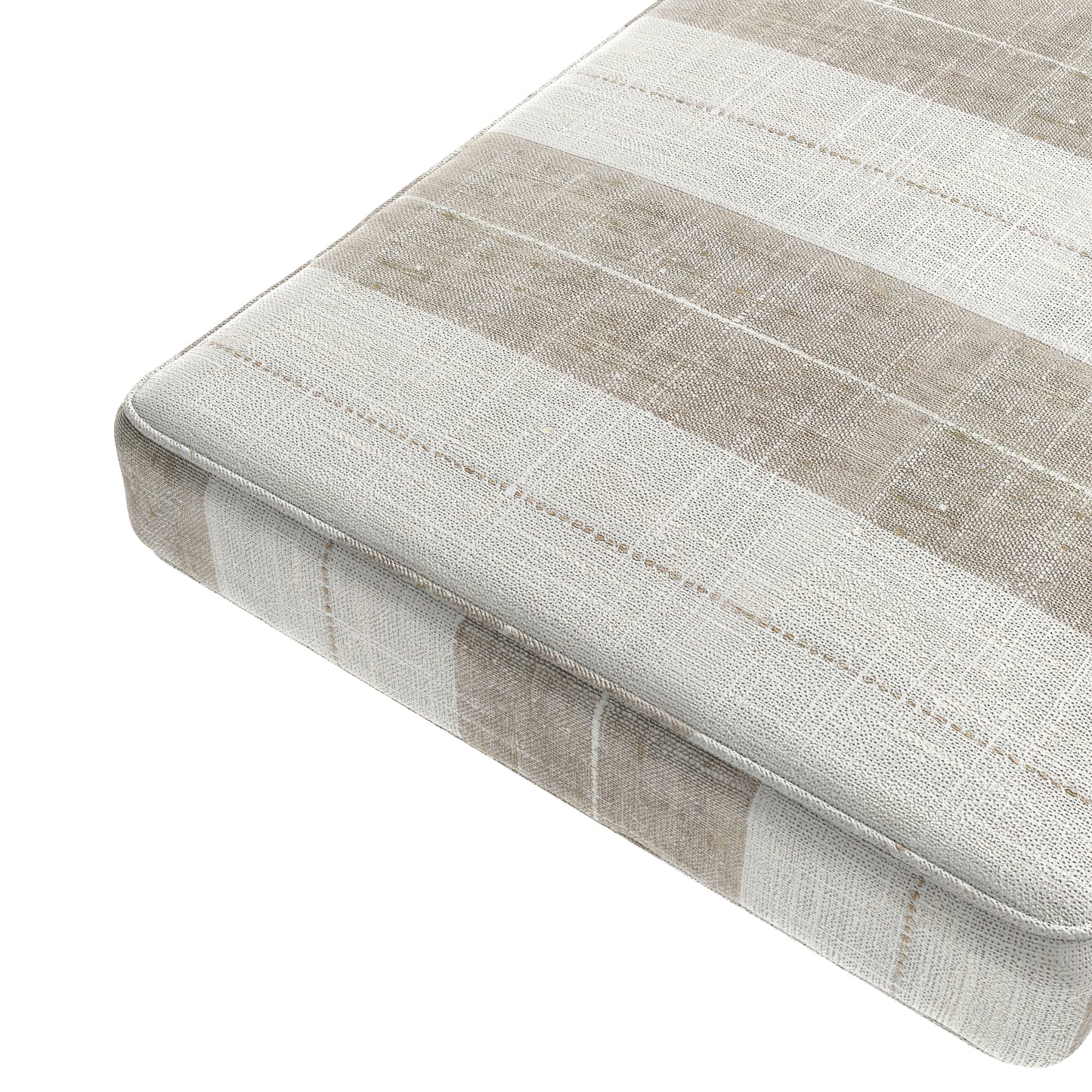 Custom Bench Cushion in French Laundry Stripe - Champagne