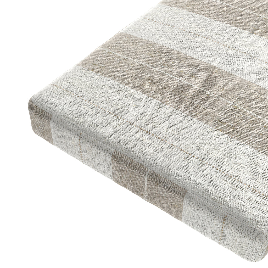 Custom Bench Cushion in French Laundry Stripe - Champagne