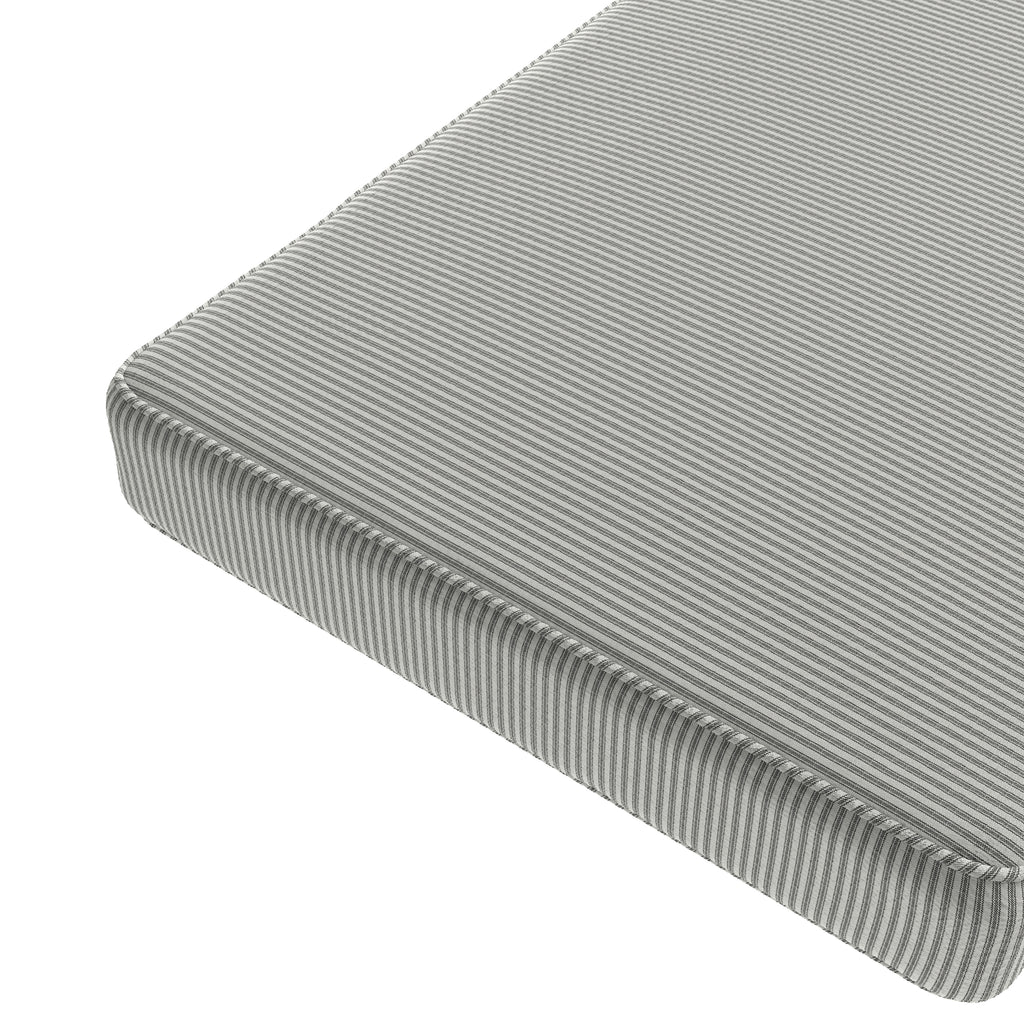 Custom Bench Cushion in Little White Line - Black
