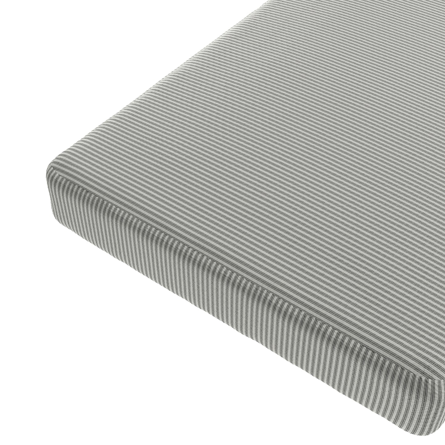 Custom Bench Cushion in Little White Line - Black