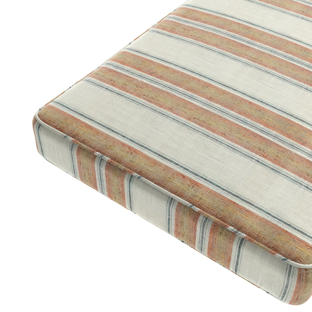 Custom Bench Cushion in French Laundry Stripe - Apricot