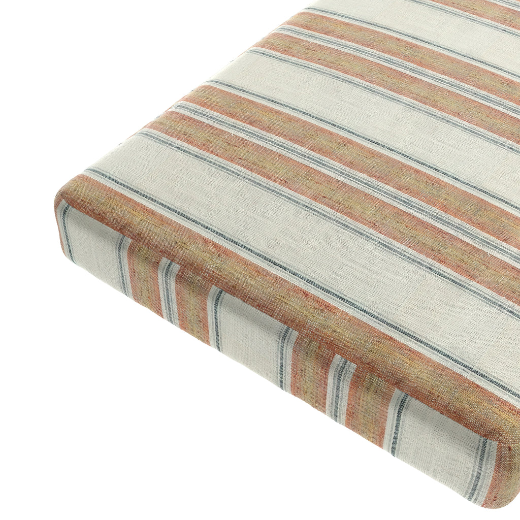Custom Bench Cushion in French Laundry Stripe - Apricot