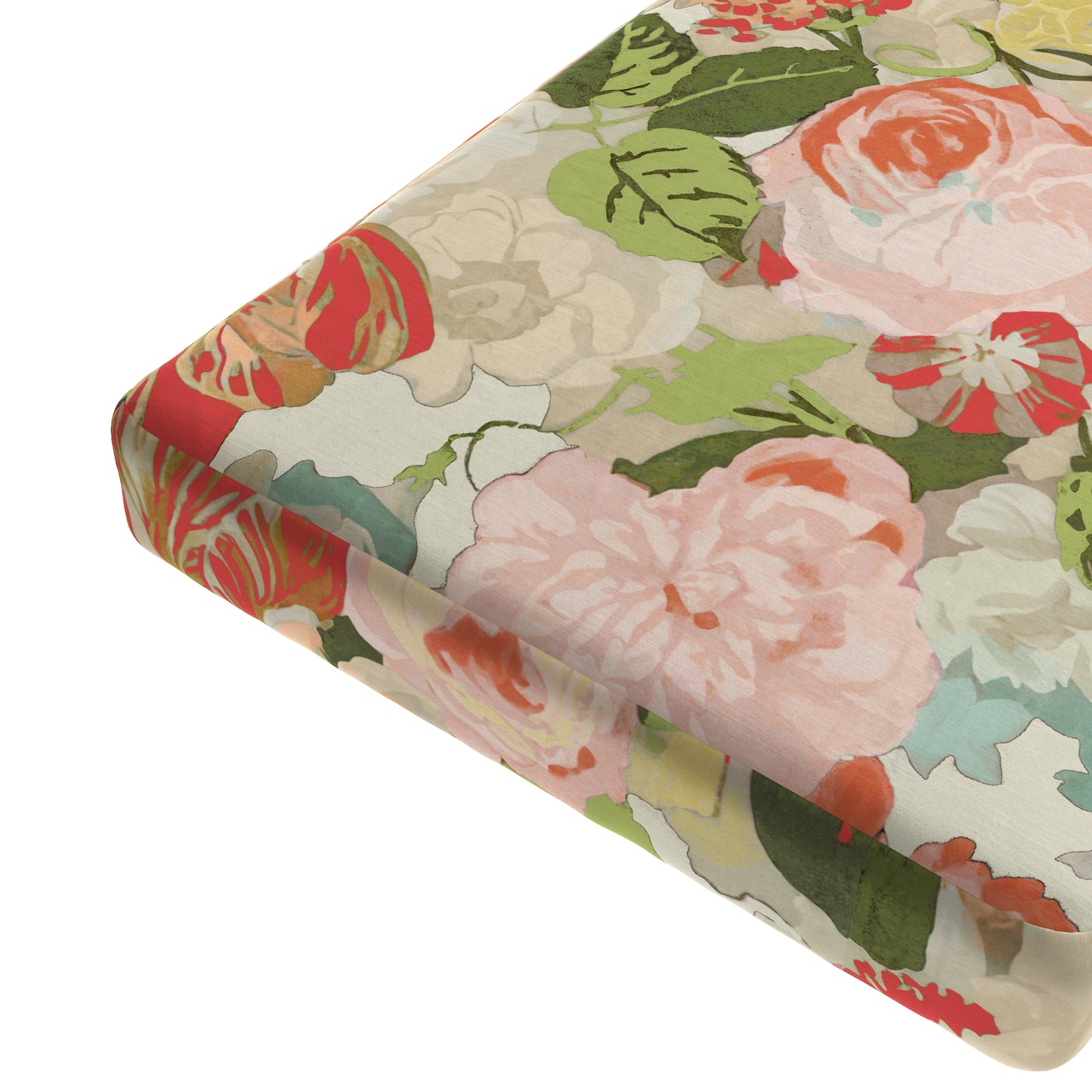 Custom Bench Cushion in Garden Tea Time - Pink