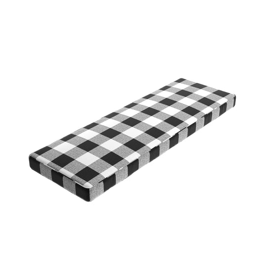 Custom Bench Cushion in Buffalo Check - Black