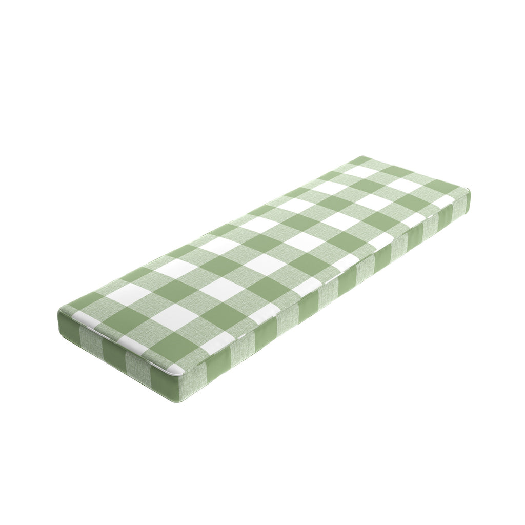 Custom Bench Cushion in Buffalo Check - Sage