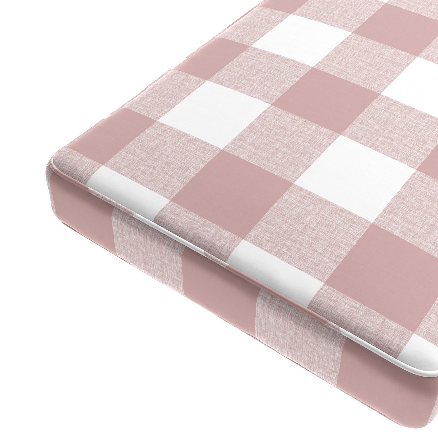 Custom Bench Cushion in Buffalo Check - Mauve